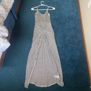 Black & White Strip High Low Dress.